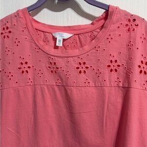 Time and Tru Women's Pink Eyelet Blouse XXL